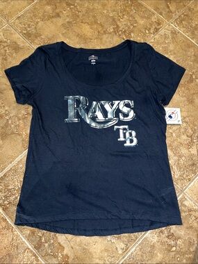 Tampa Bay Rays Navy Foil Logo Tee